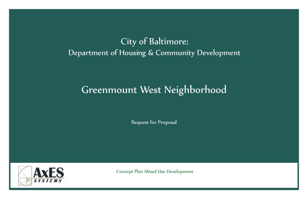 Request for Proposal document for mixed-use development in Baltimore's Greenmount West neighborhood, issued by the Department of Housing & Community Development.